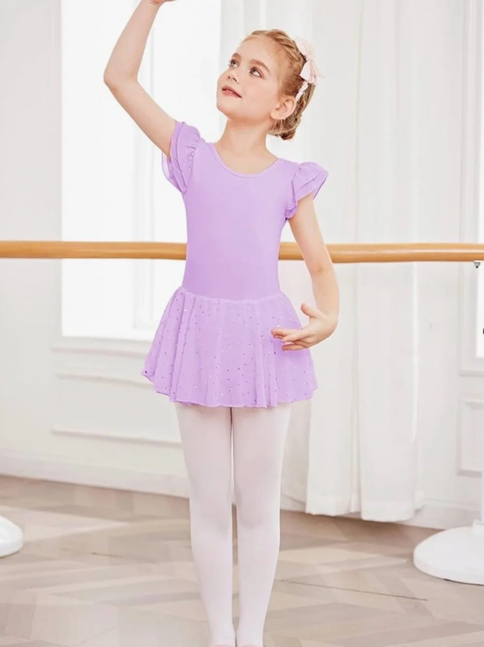 Girls' Lilac Dance Leotard with Sparkle Skirt